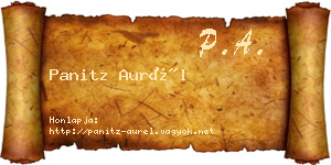Panitz Aurél névjegykártya